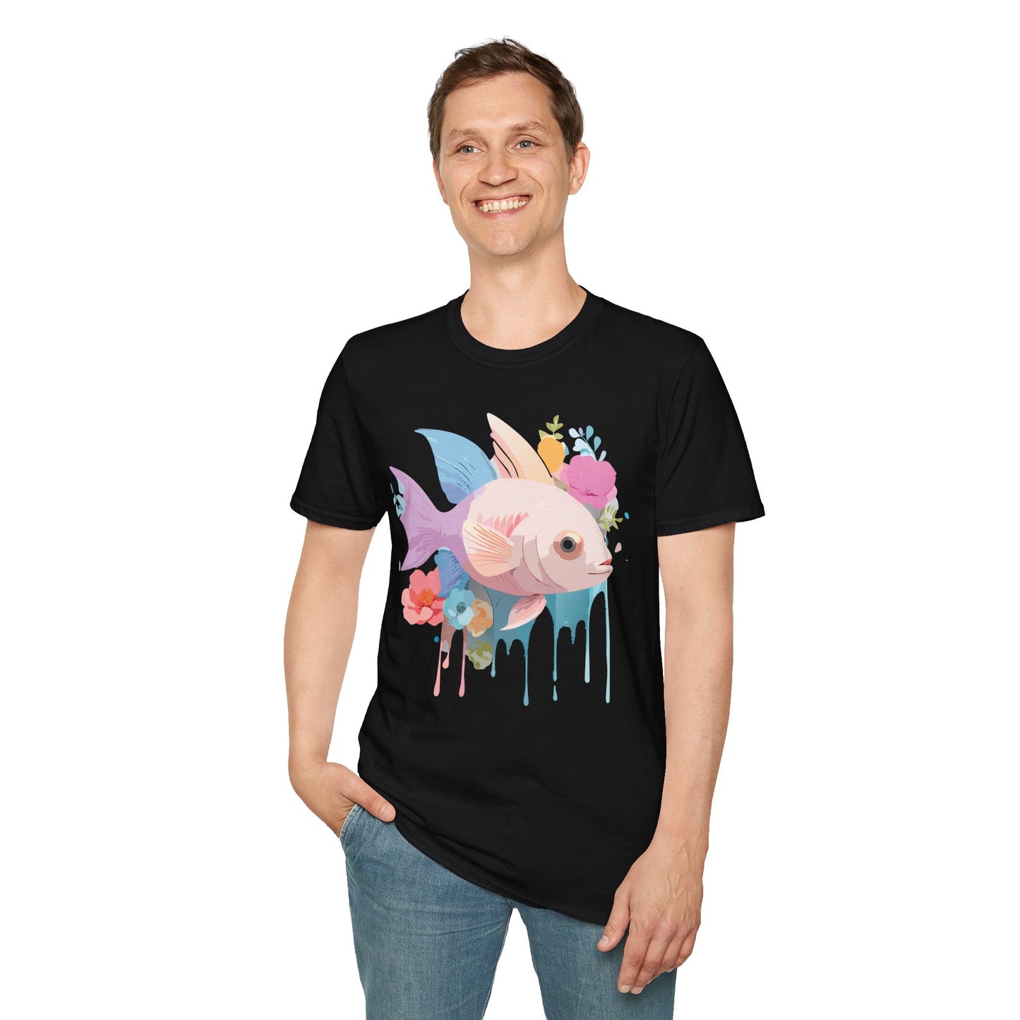 Fish Art Design Shirt, T Shirt with Fish, Graphic Shirt, Tee Shirt with Graphic Design, Shirt with Fish Graphic Art