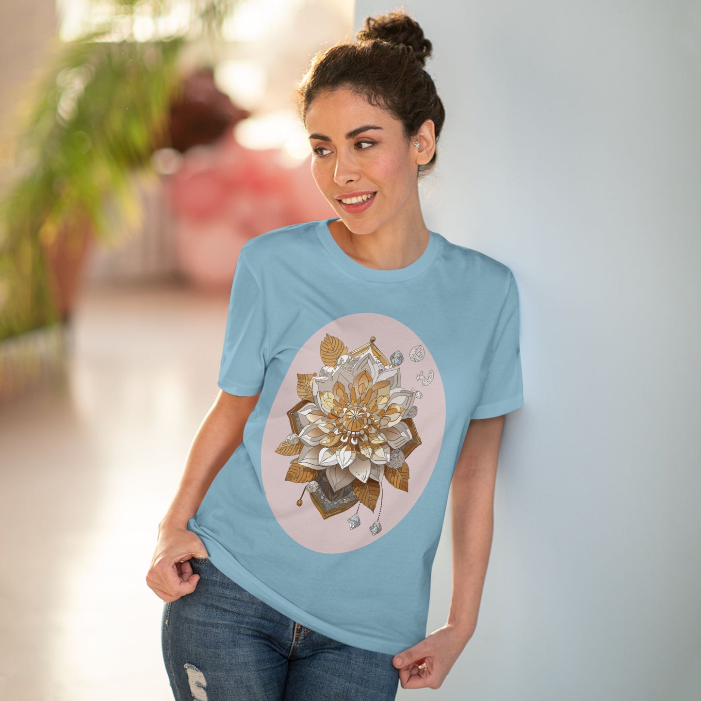 Organic T-shirt with Flower