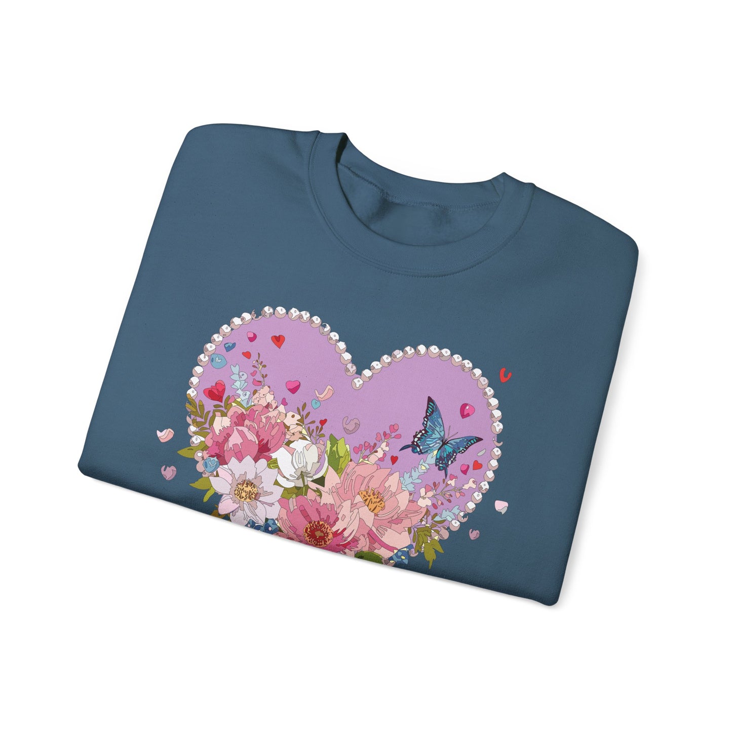 Floral Heart Sweatshirt, Floral Love Sweatshirt, Valentine's Day Sweatshirt, Heart Floral Sweatshirt