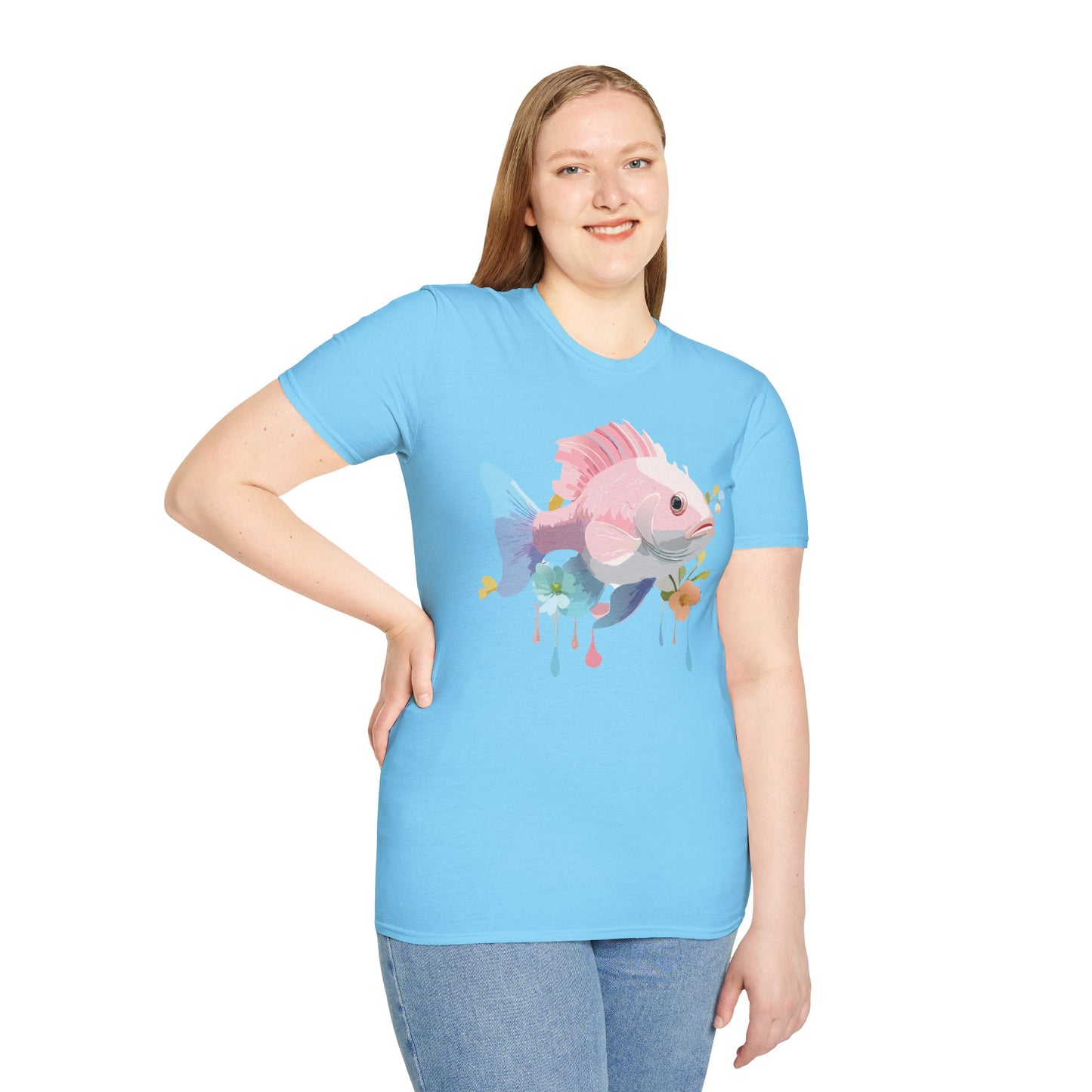Fish Art Design Shirt, T Shirt with Fish, Graphic Shirt, Tee Shirt with Graphic Design, Shirt with Fish Graphic Art