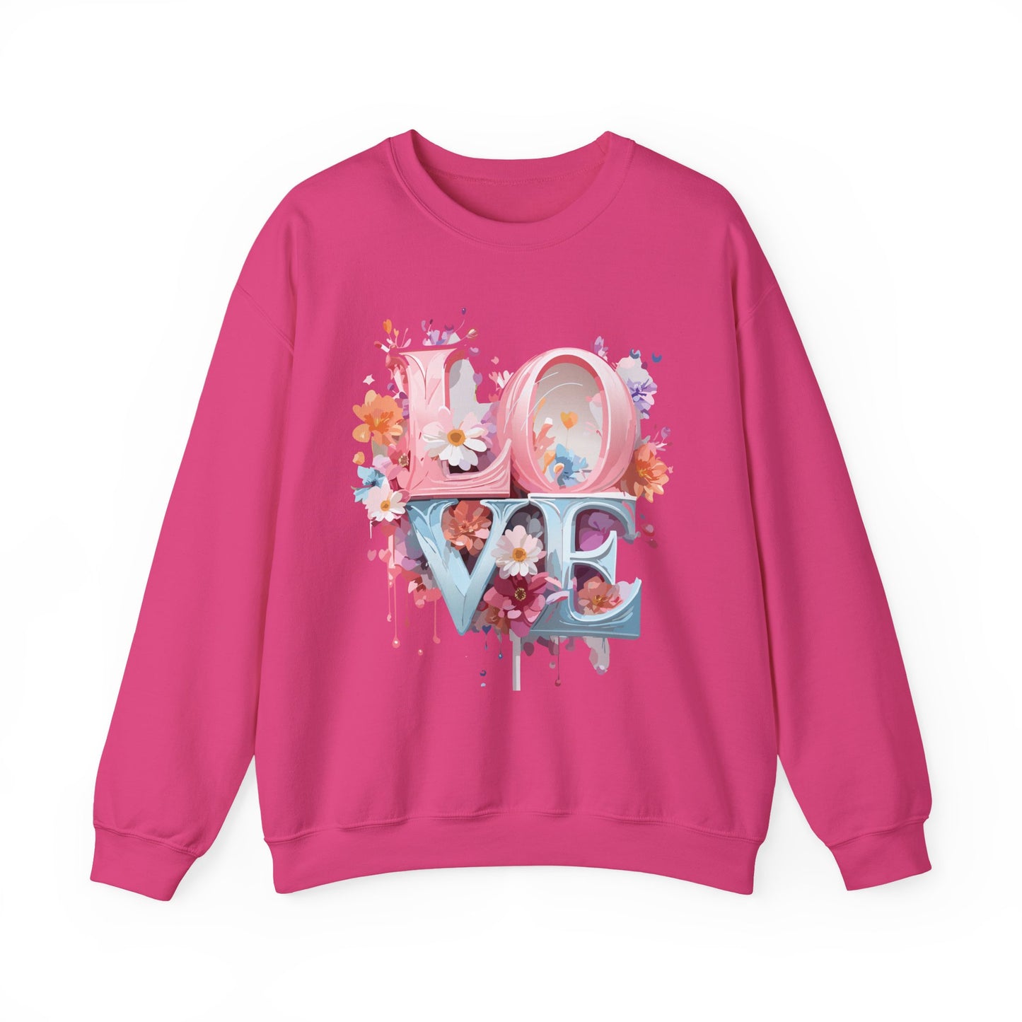 Floral Love Sweatshirt, Valentine's Day Sweatshirt, Love Flower Sweatshirt