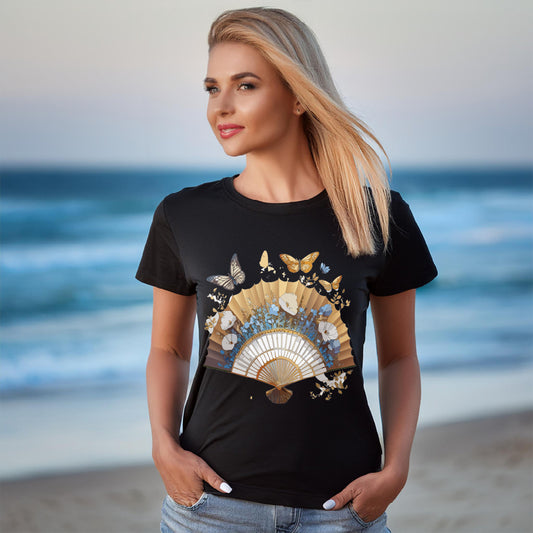 Fan shirt, Shirt with Fan, Tee Shirt with Antique Fan